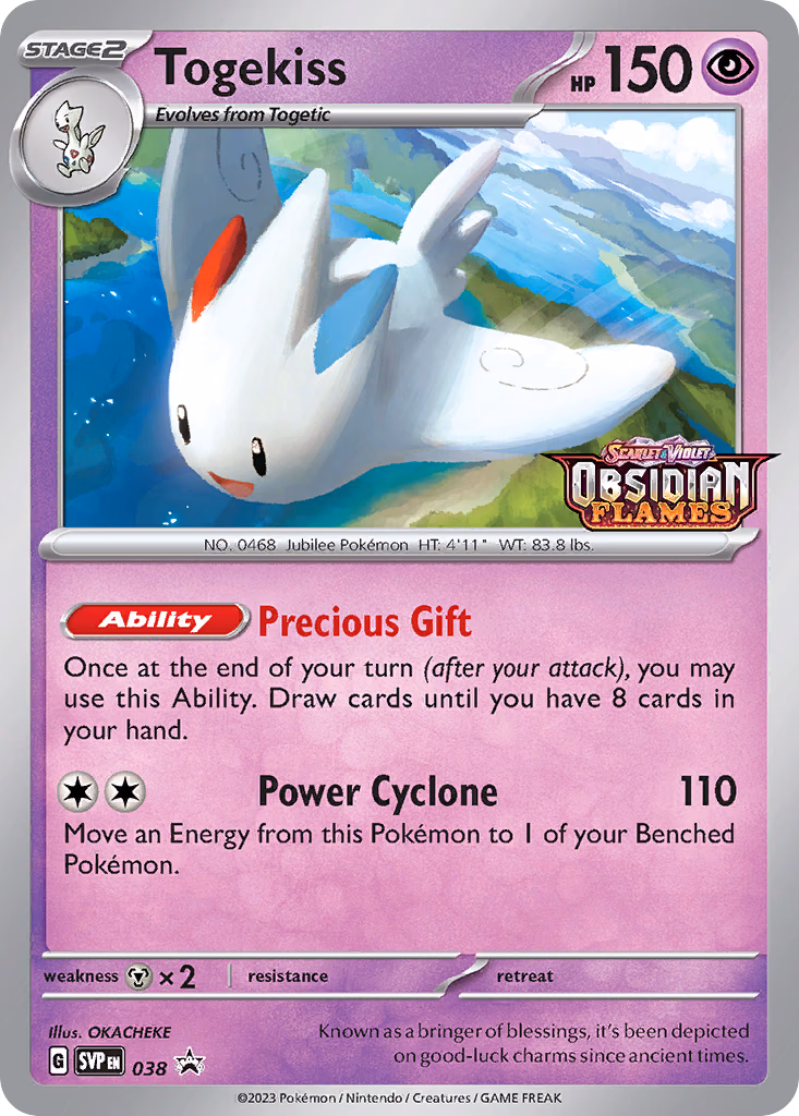 Togekiss Pokemon card (038, Scarlet & Violet Black Star Promos)