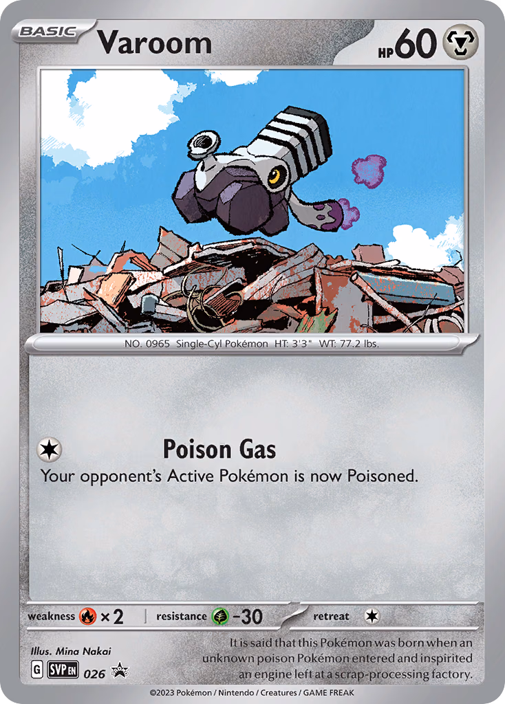 Varoom Pokemon card (026, Scarlet & Violet Black Star Promos)