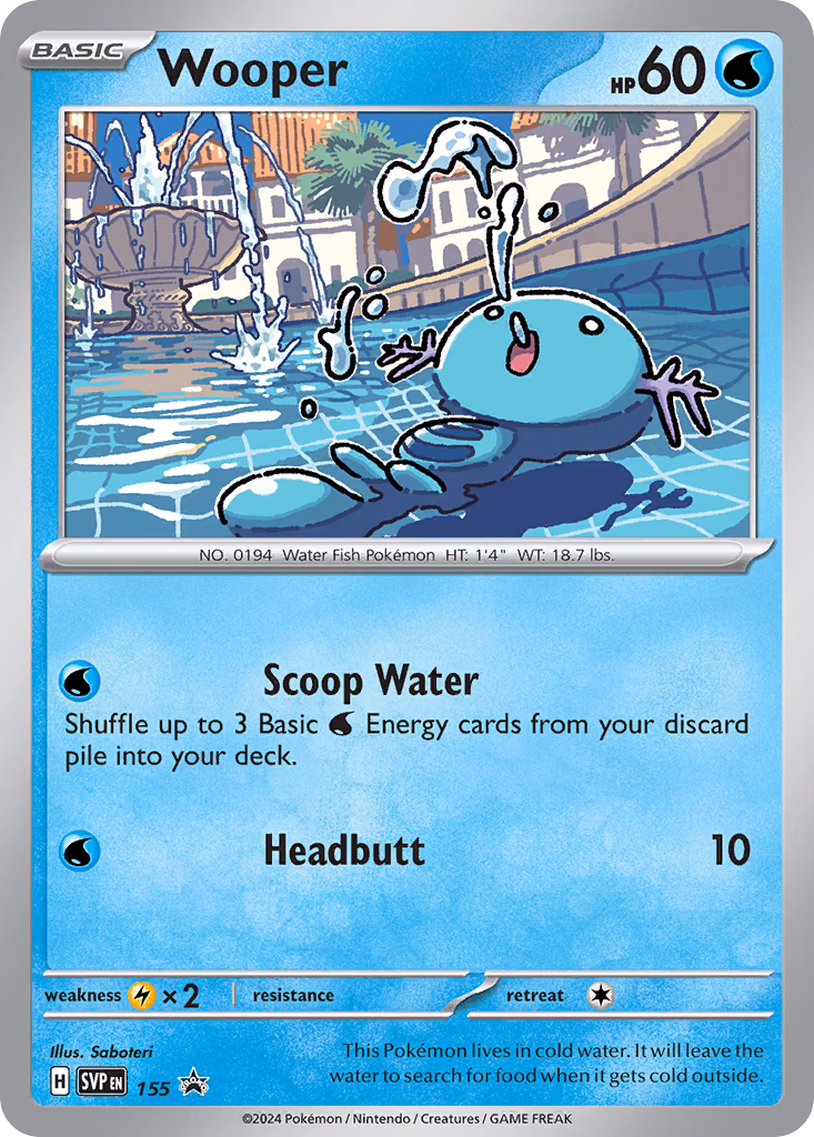 Wooper Pokemon card (155, Scarlet & Violet Black Star Promos)