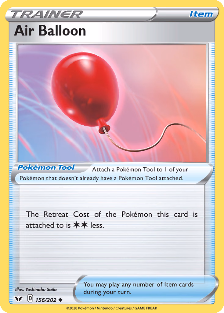 Air Balloon Pokemon card (156/202, Sword & Shield)