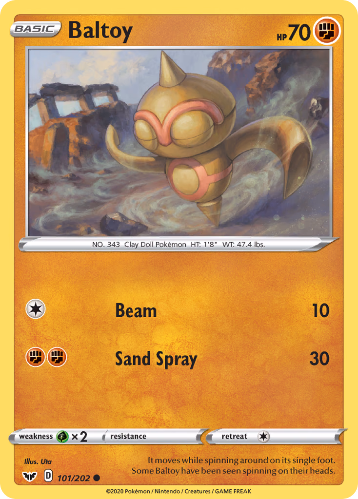 Baltoy Pokemon card (101/202, Sword & Shield)