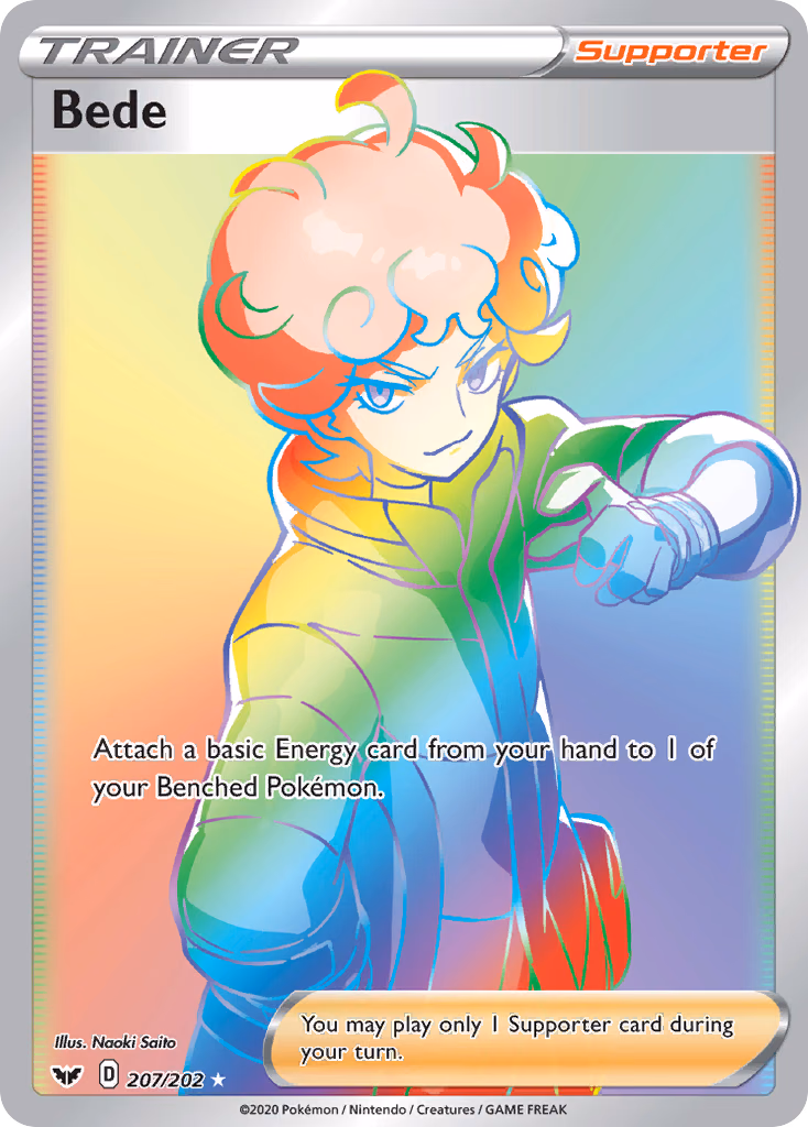 Bede Pokemon card (207/202, Sword & Shield)