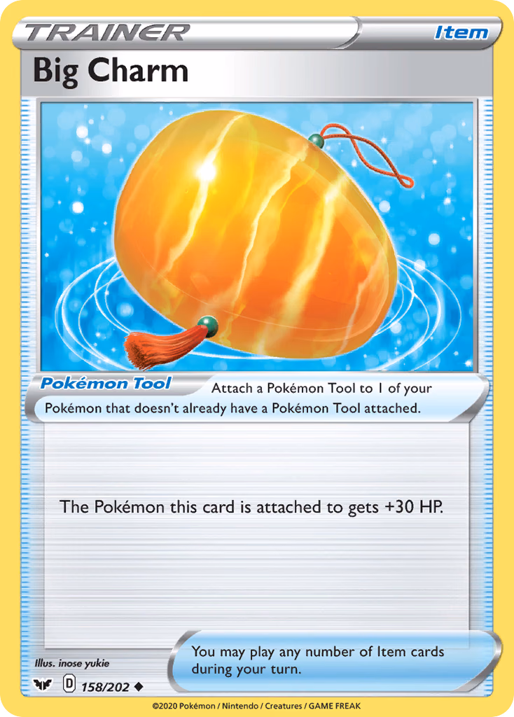 Big Charm Pokemon card (158/202, Sword & Shield)