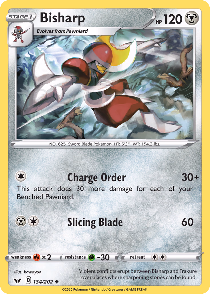 Bisharp Pokemon card (134/202, Sword & Shield)