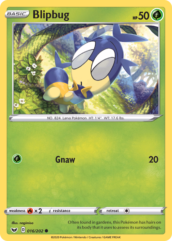 Blipbug Pokemon card (016/202, Sword & Shield)