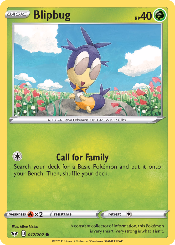 Blipbug Pokemon card (017/202, Sword & Shield)