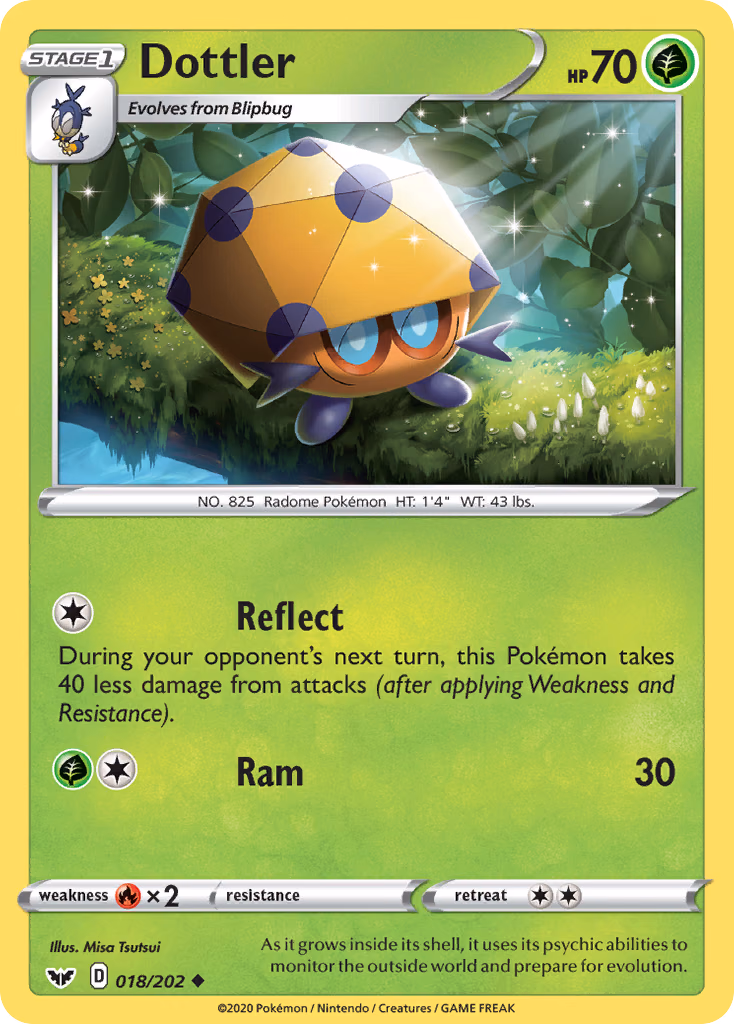 Dottler Pokemon card (018/202, Sword & Shield)