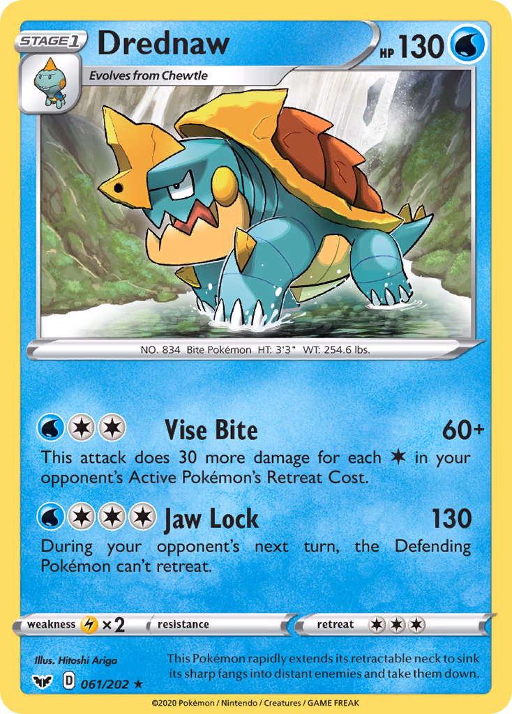 Drednaw Pokemon card (061/202, Sword & Shield)