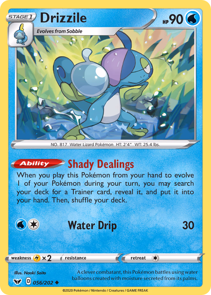 Drizzile Pokemon card (056/202, Sword & Shield)