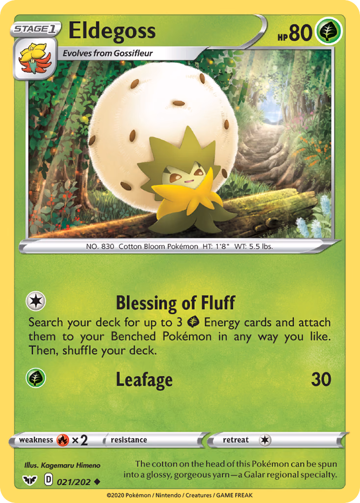 Eldegoss Pokemon card (021/202, Sword & Shield)