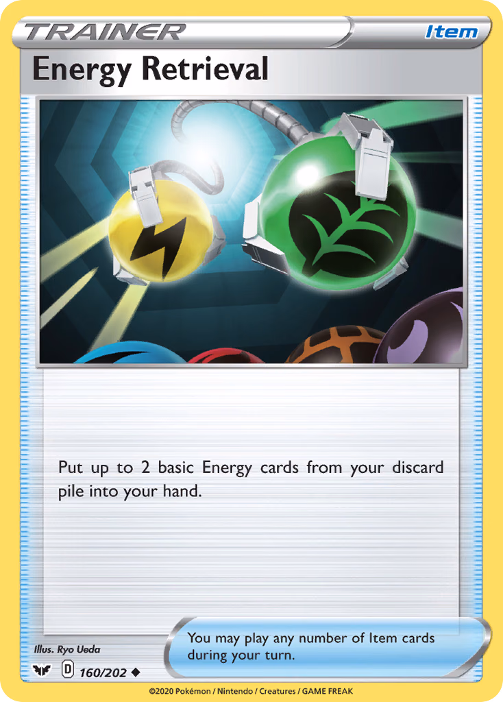 Energy Retrieval Pokemon card (160/202, Sword & Shield)
