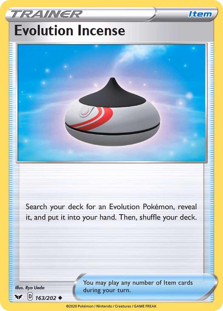 Evolution Incense Pokemon card (163/202, Sword & Shield)