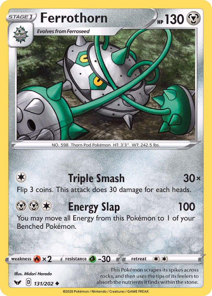 Ferrothorn Pokemon card (131/202, Sword & Shield)