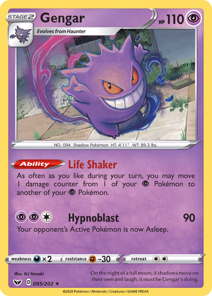 Gengar Pokemon card (085/202, Sword & Shield)