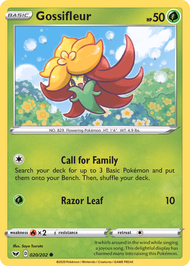 Gossifleur Pokemon card (020/202, Sword & Shield)