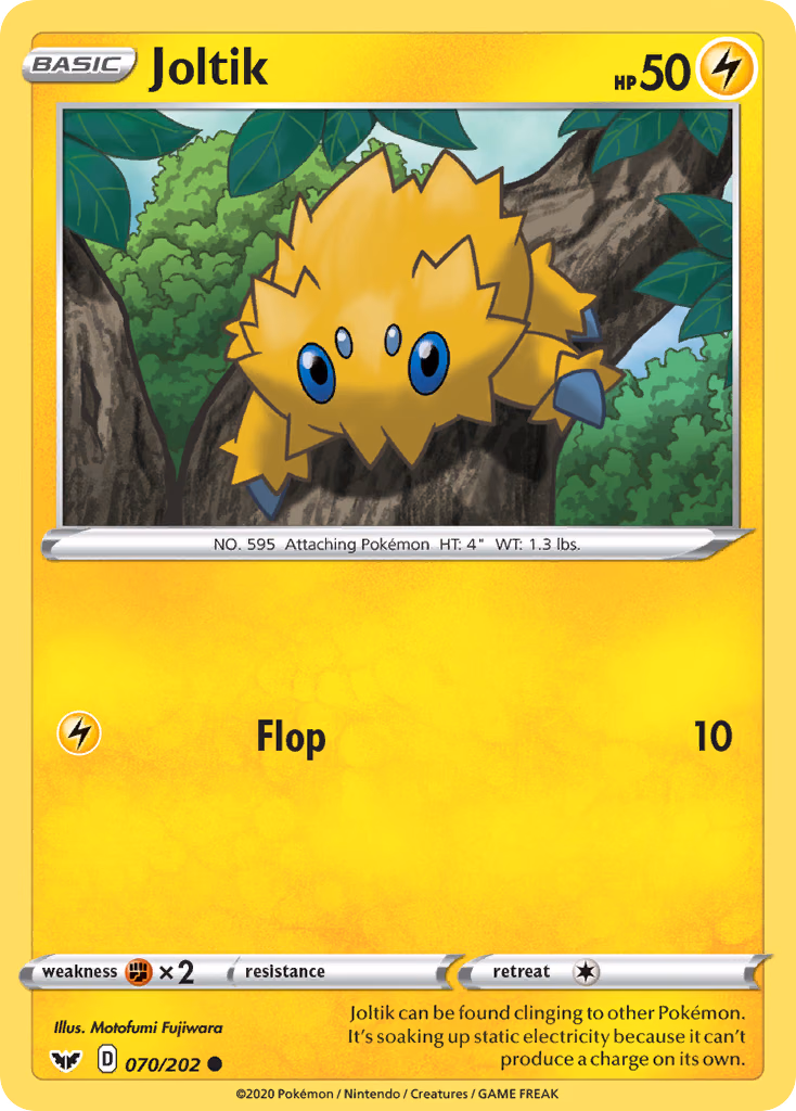 Joltik Pokemon card (070/202, Sword & Shield)