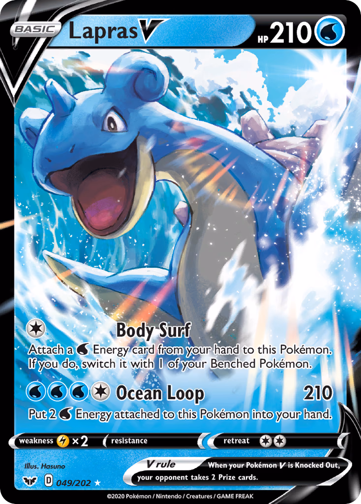Lapras V Pokemon card (049/202, Sword & Shield)