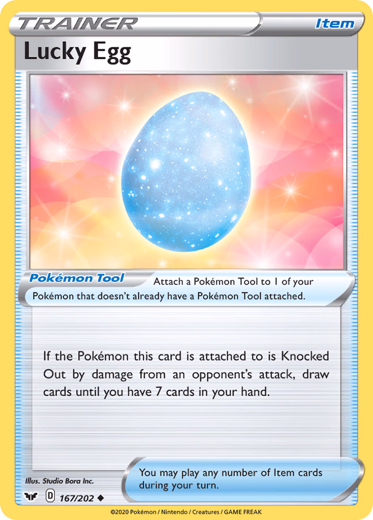 Lucky Egg Pokemon card (167/202, Sword & Shield)