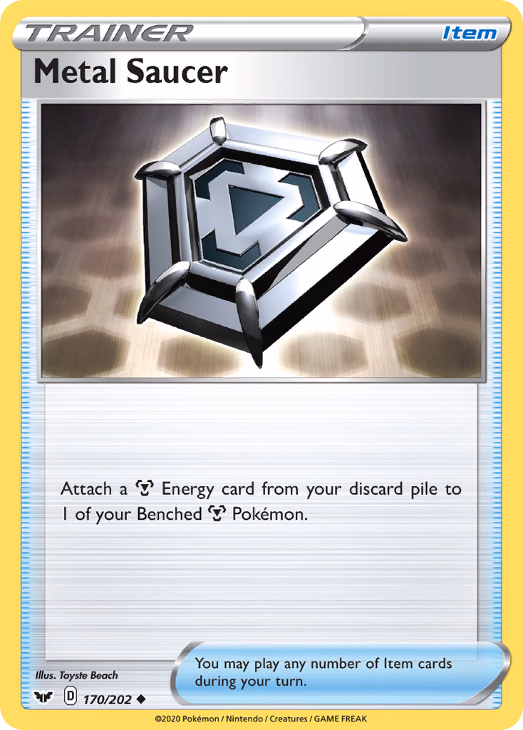 Metal Saucer Pokemon card (170/202, Sword & Shield)