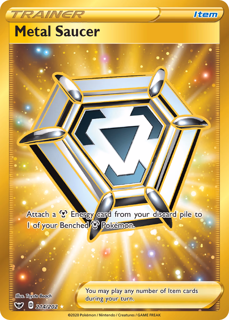 Metal Saucer Pokemon card (214/202, Sword & Shield)