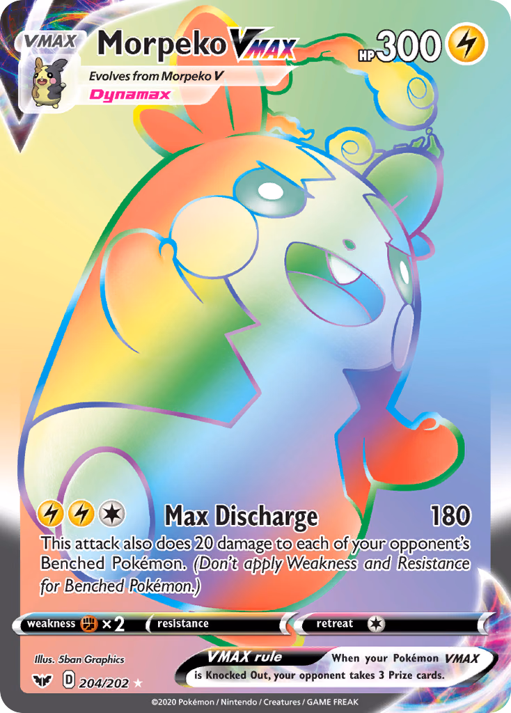 Morpeko VMAX Pokemon card (204/202, Sword & Shield)