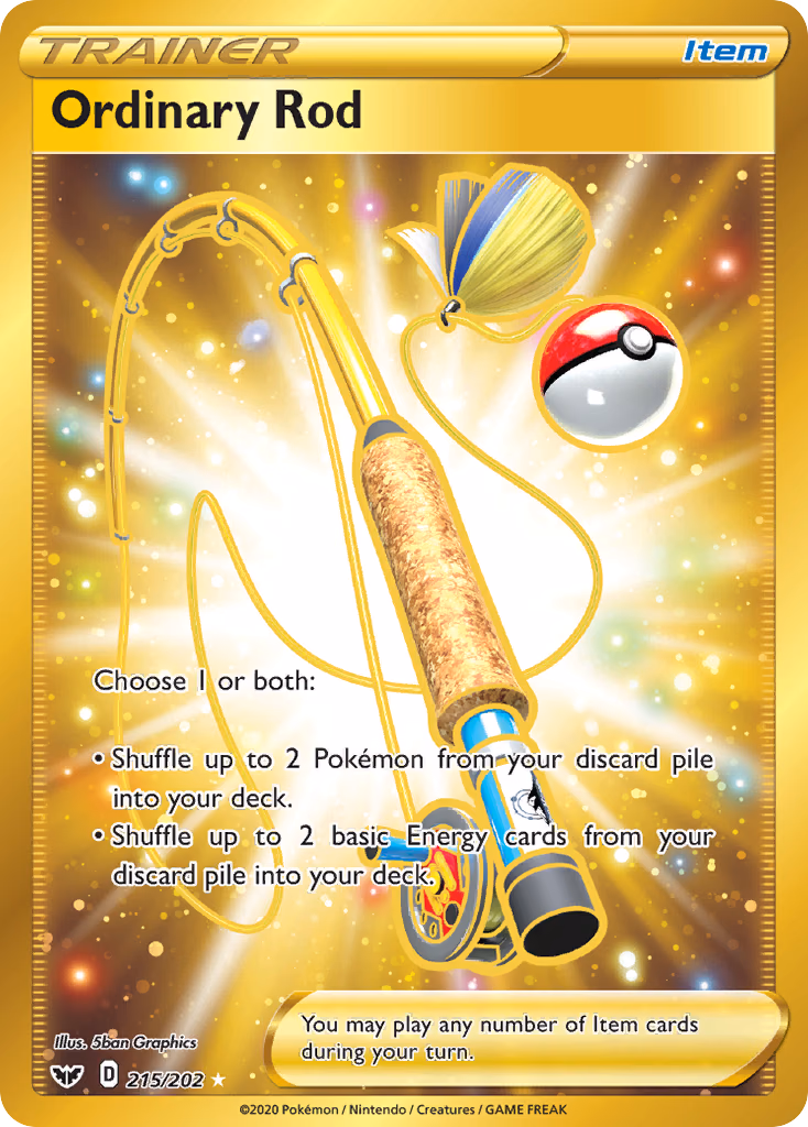 Ordinary Rod Pokemon card (215/202, Sword & Shield)