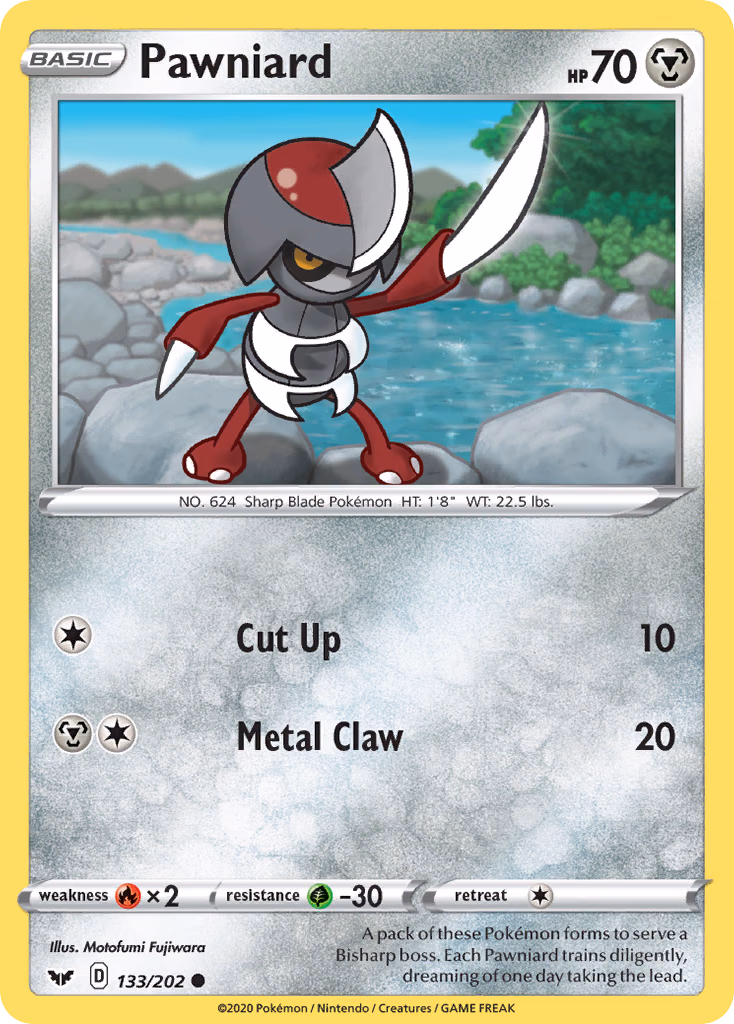 Pawniard Pokemon card (133/202, Sword & Shield)