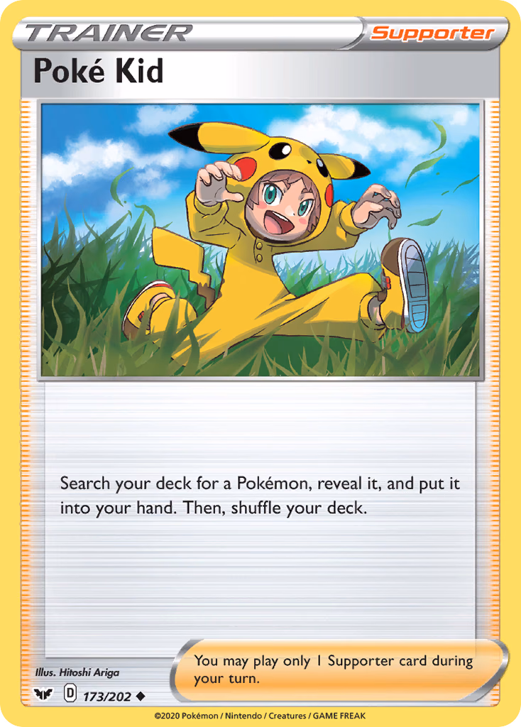 Poké Kid Pokemon card (173/202, Sword & Shield)