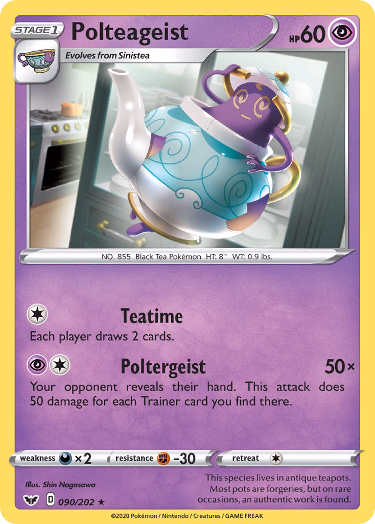 Polteageist Pokemon card (090/202, Sword & Shield)