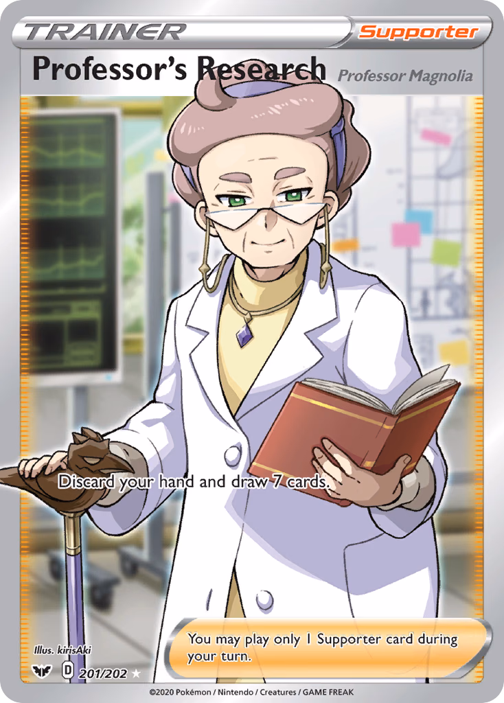 Professor's Research (Professor Magnolia) Pokemon card (201/202, Sword & Shield)