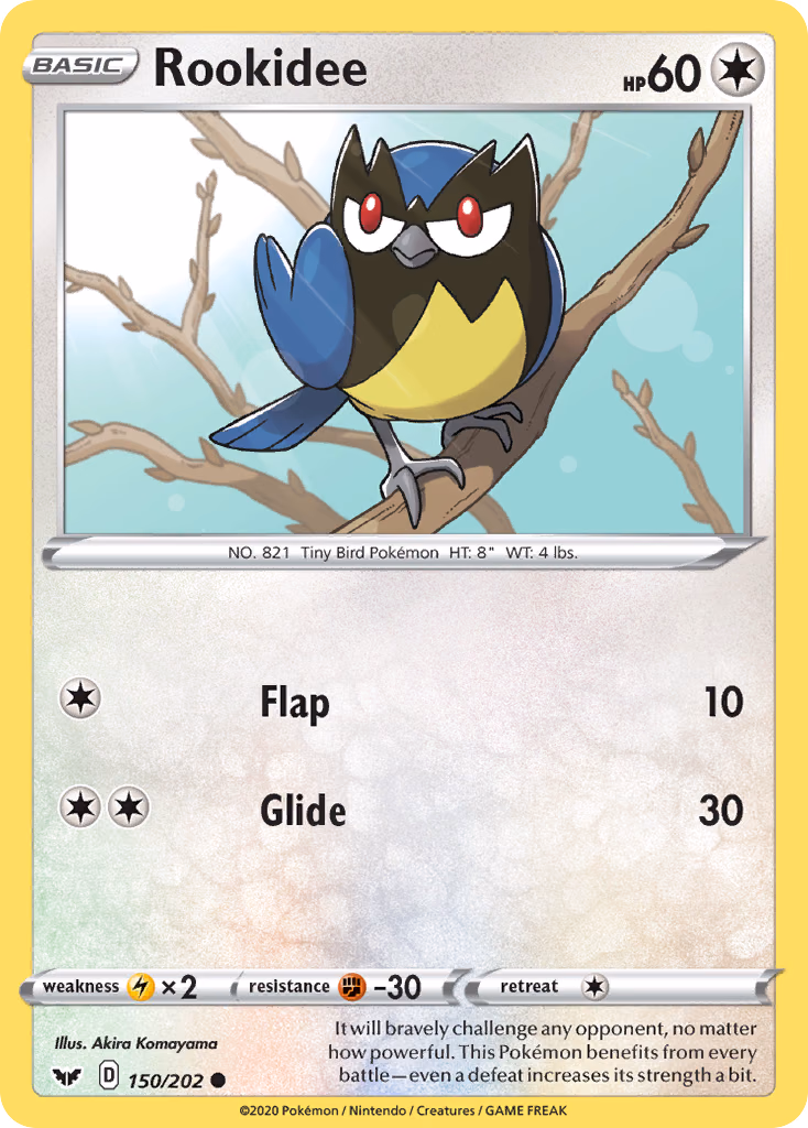 Rookidee Pokemon card (150/202, Sword & Shield)