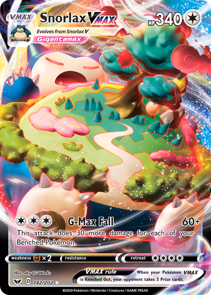 Snorlax VMAX Pokemon card (142/202, Sword & Shield)
