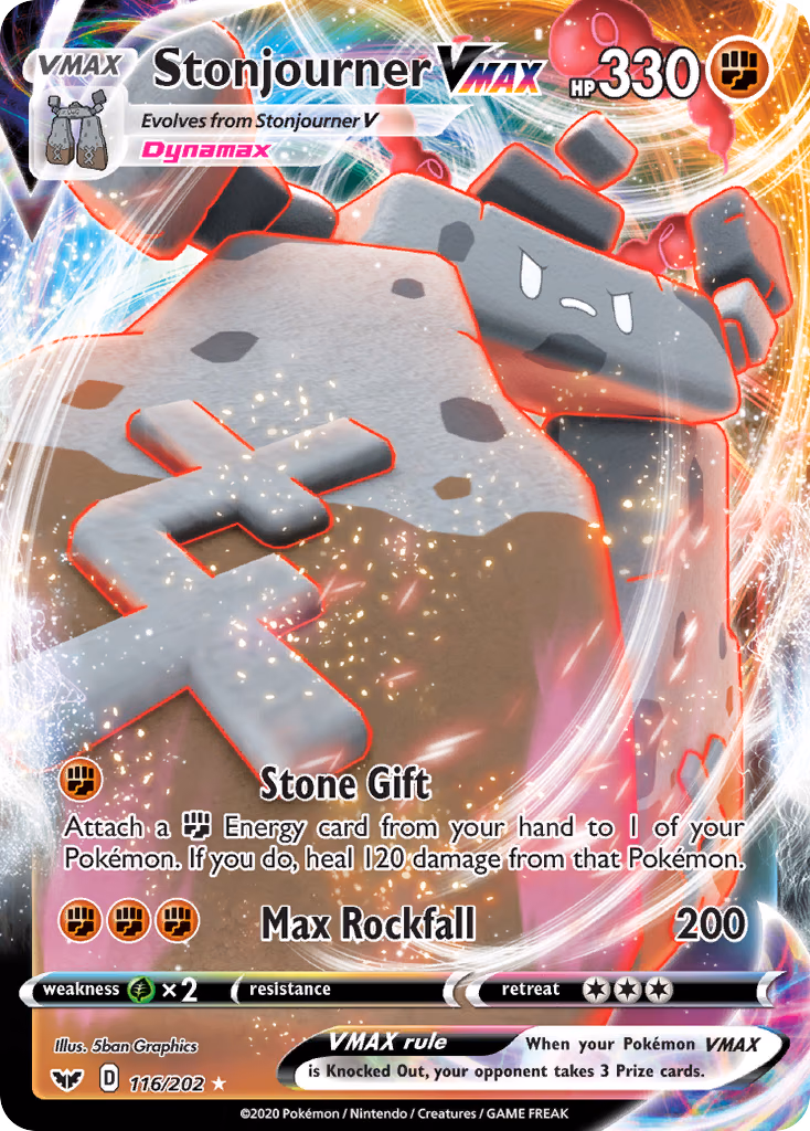 Stonjourner VMAX Pokemon card (116/202, Sword & Shield)