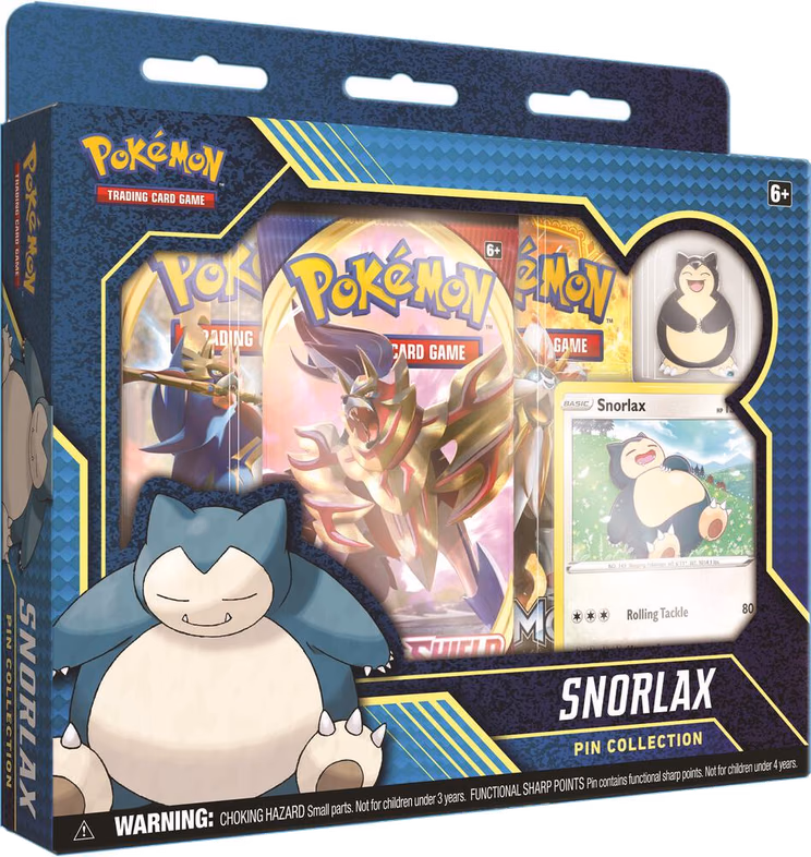 Pokemon Sword & Shield Snorlax Pin Collection