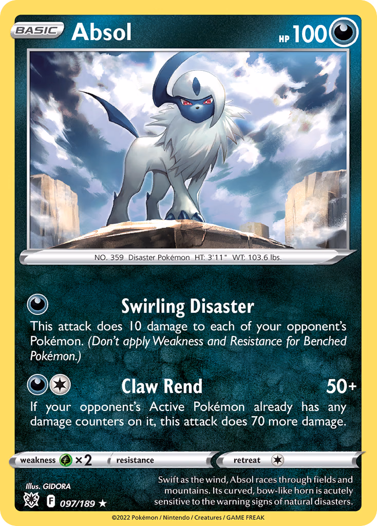 Absol Pokemon card (097/189, Astral Radiance)