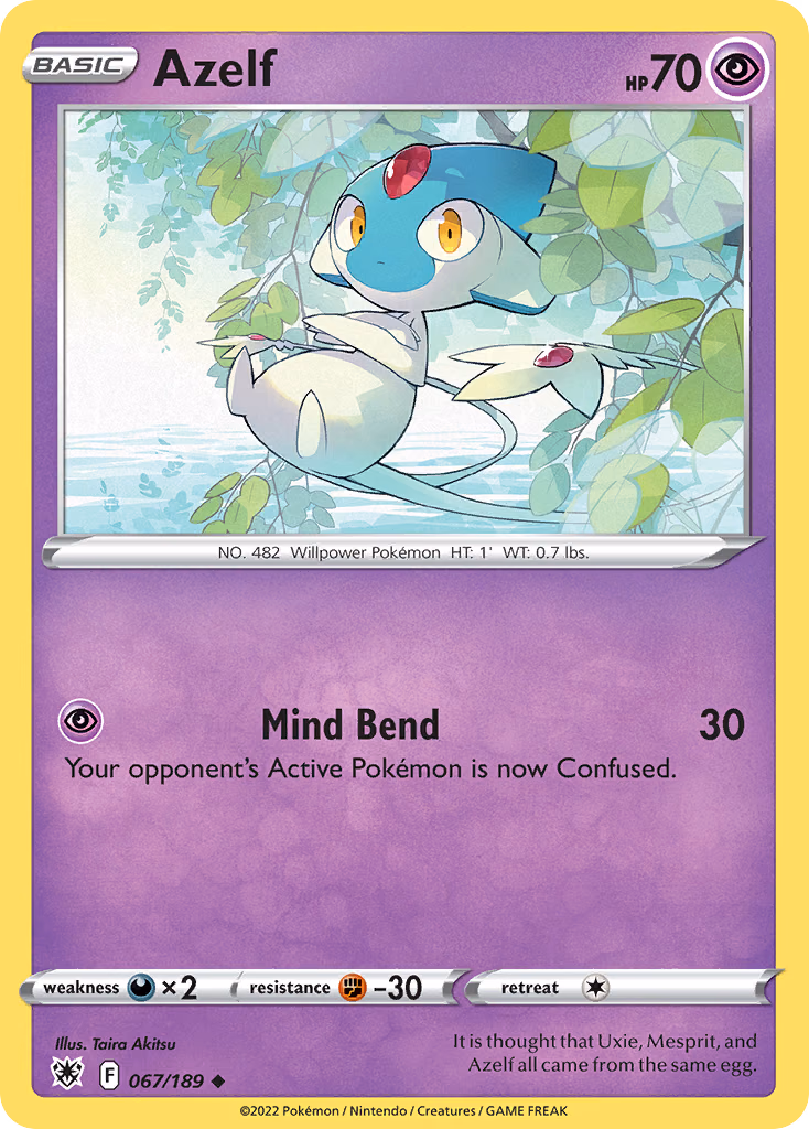 Azelf Pokemon card (067/189, Astral Radiance)