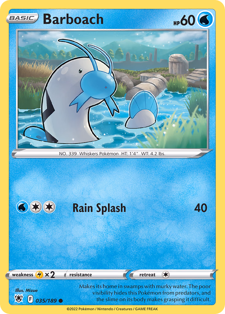 Barboach Pokemon card (035/189, Astral Radiance)