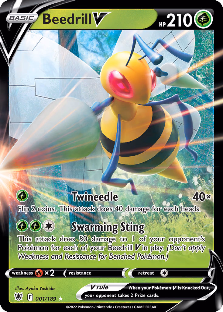 Beedrill V Pokemon card (001/189, Astral Radiance)