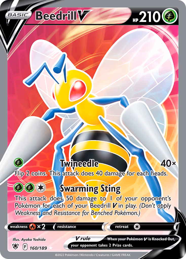 Beedrill V Pokemon card (160/189, Astral Radiance)