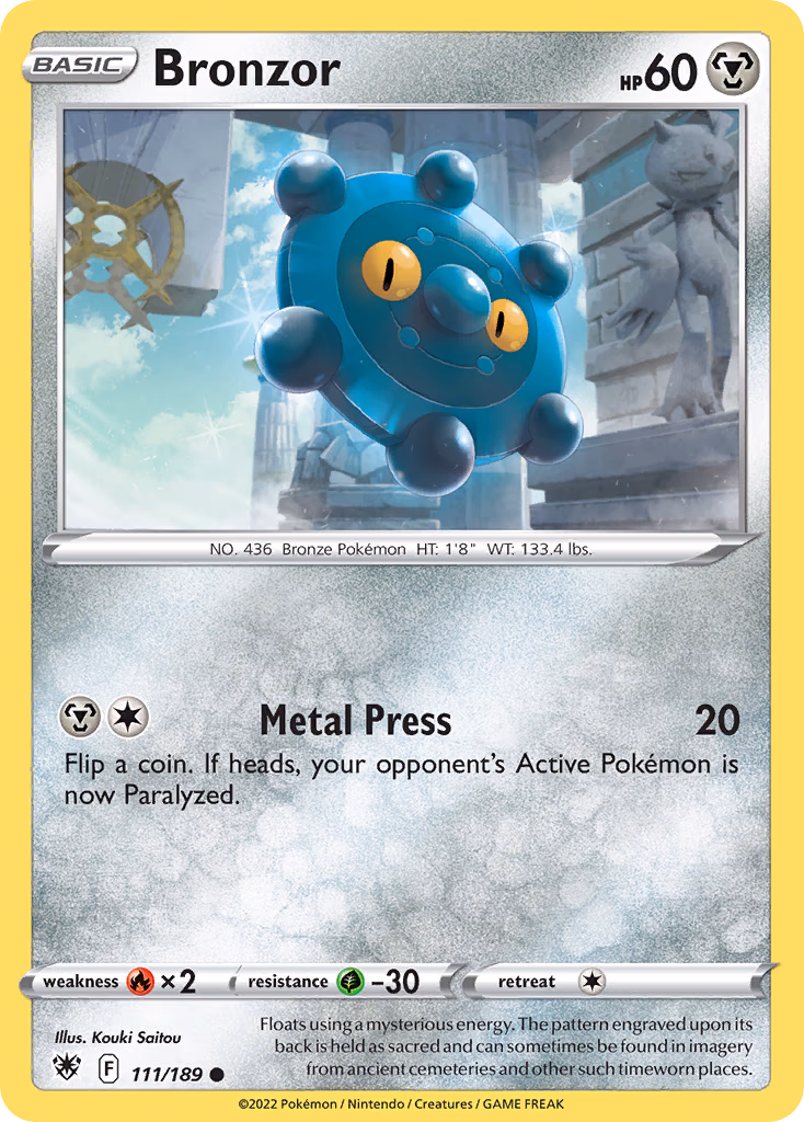Bronzor Pokemon card (111/189, Astral Radiance)