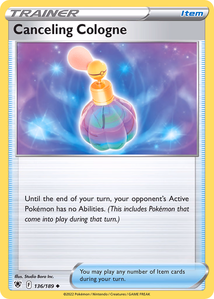 Canceling Cologne Pokemon card (136/189, Astral Radiance)