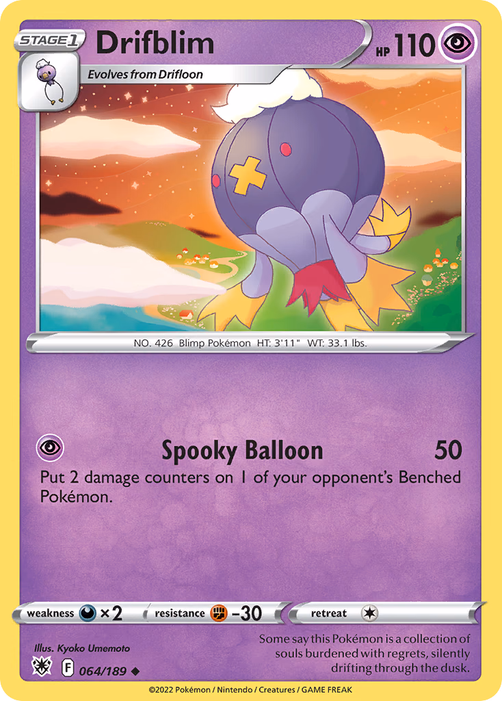 Drifblim Pokemon card (064/189, Astral Radiance)