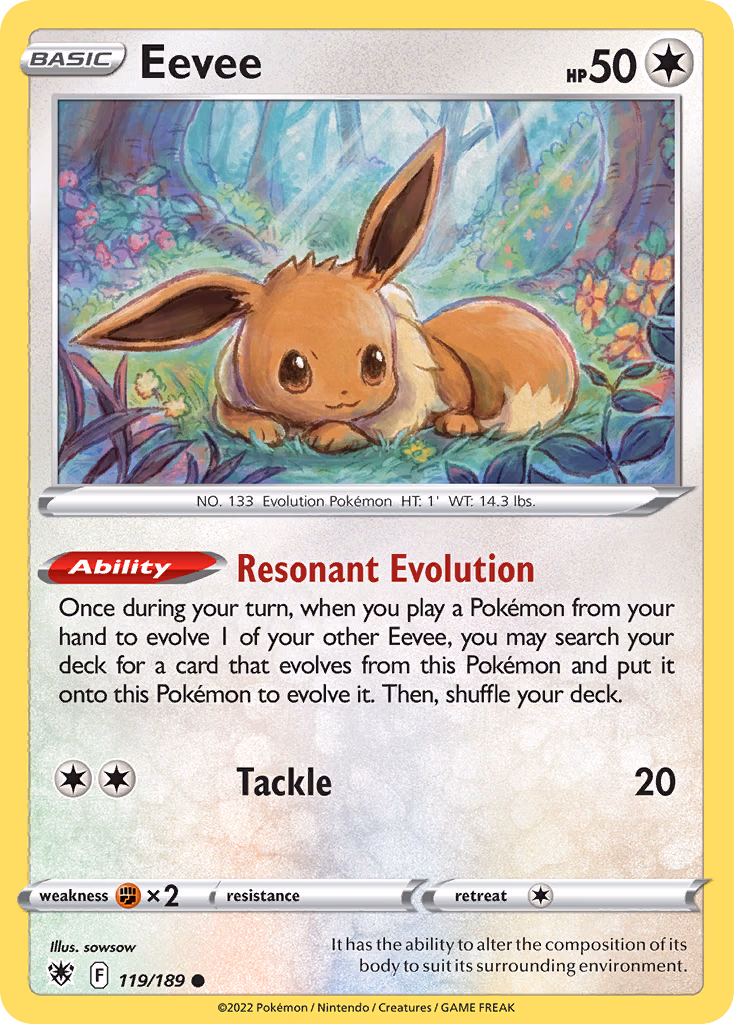 Eevee Pokemon card (119/189, Astral Radiance)