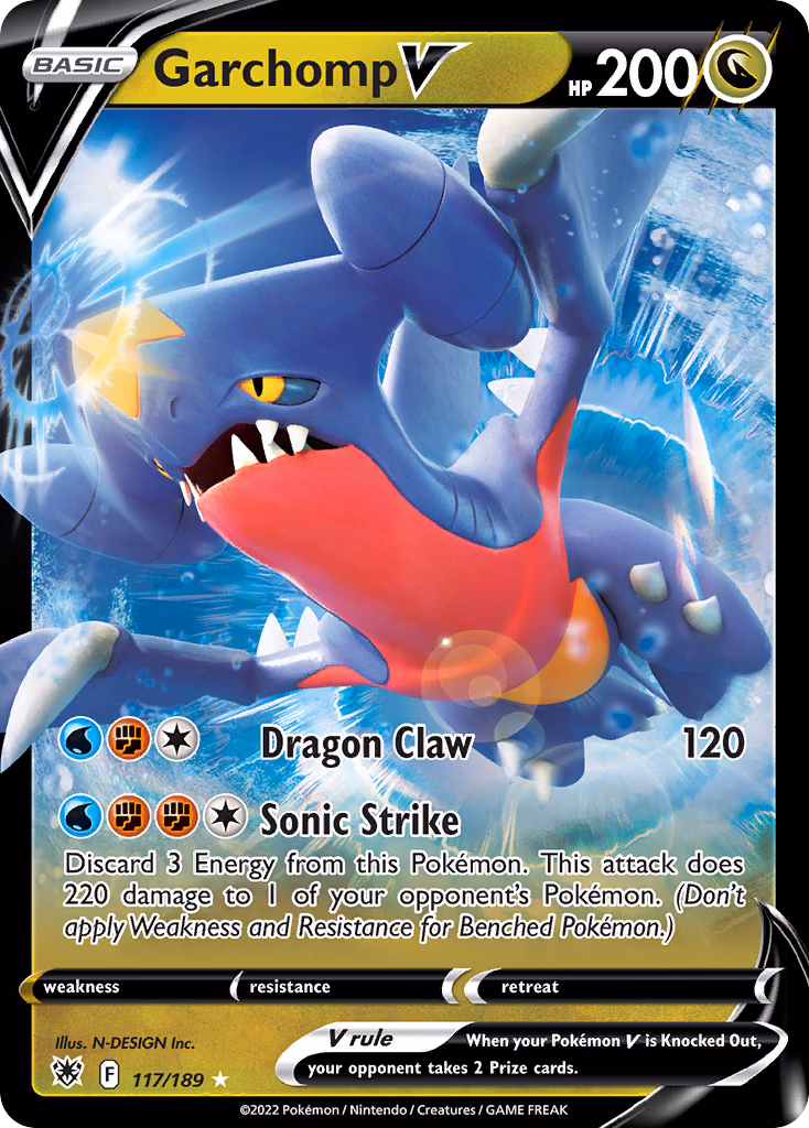Garchomp V Pokemon card (117/189, Astral Radiance)