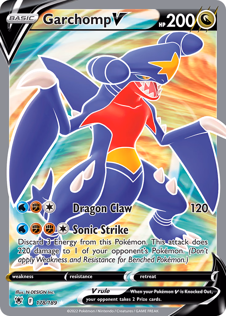 Garchomp V Pokemon card (178/189, Astral Radiance)