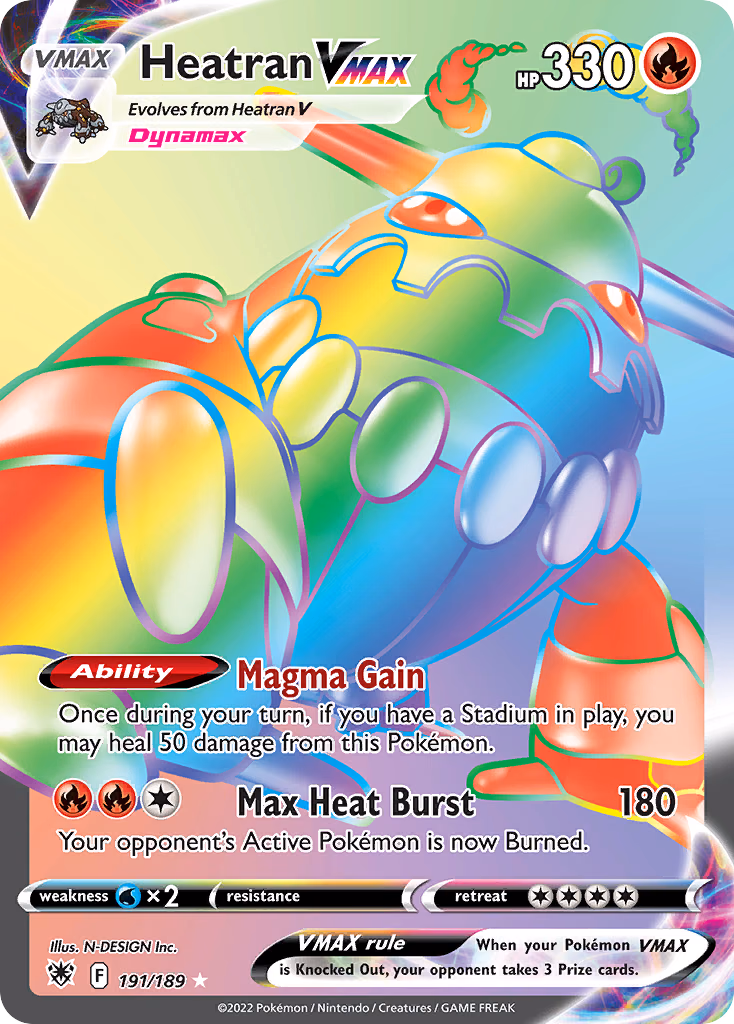 Heatran VMAX Pokemon card (191/189, Astral Radiance)