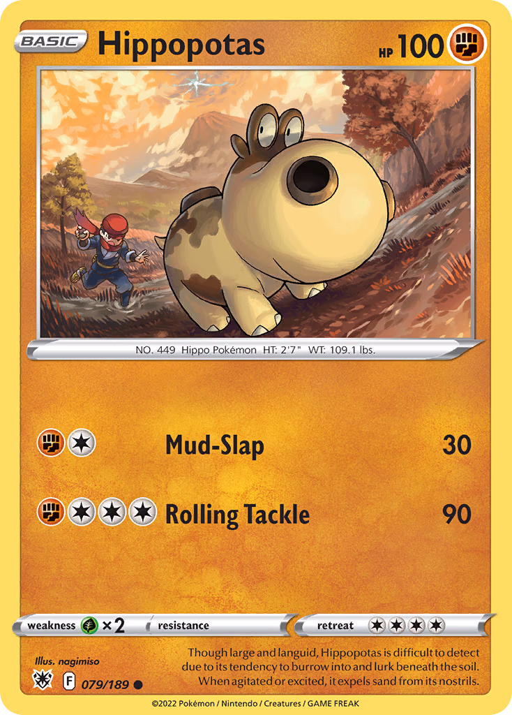 Hippopotas Pokemon card (079/189, Astral Radiance)