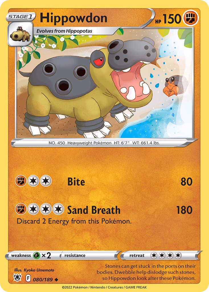 Hippowdon Pokemon card (080/189, Astral Radiance)