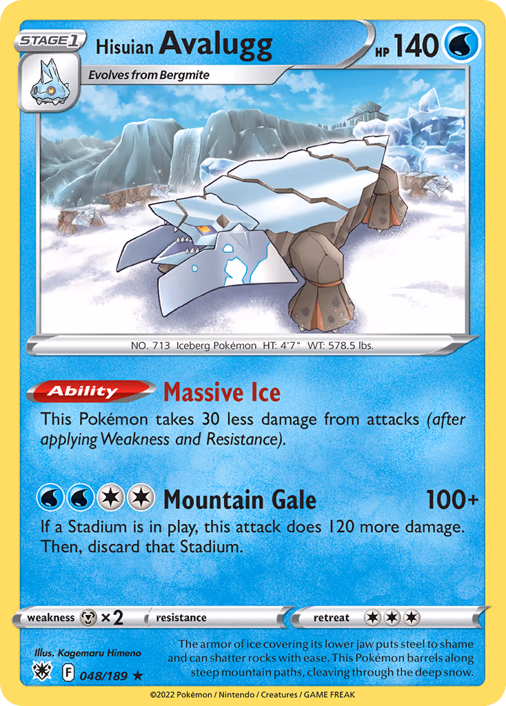 Hisuian Avalugg Pokemon card (048/189, Astral Radiance)