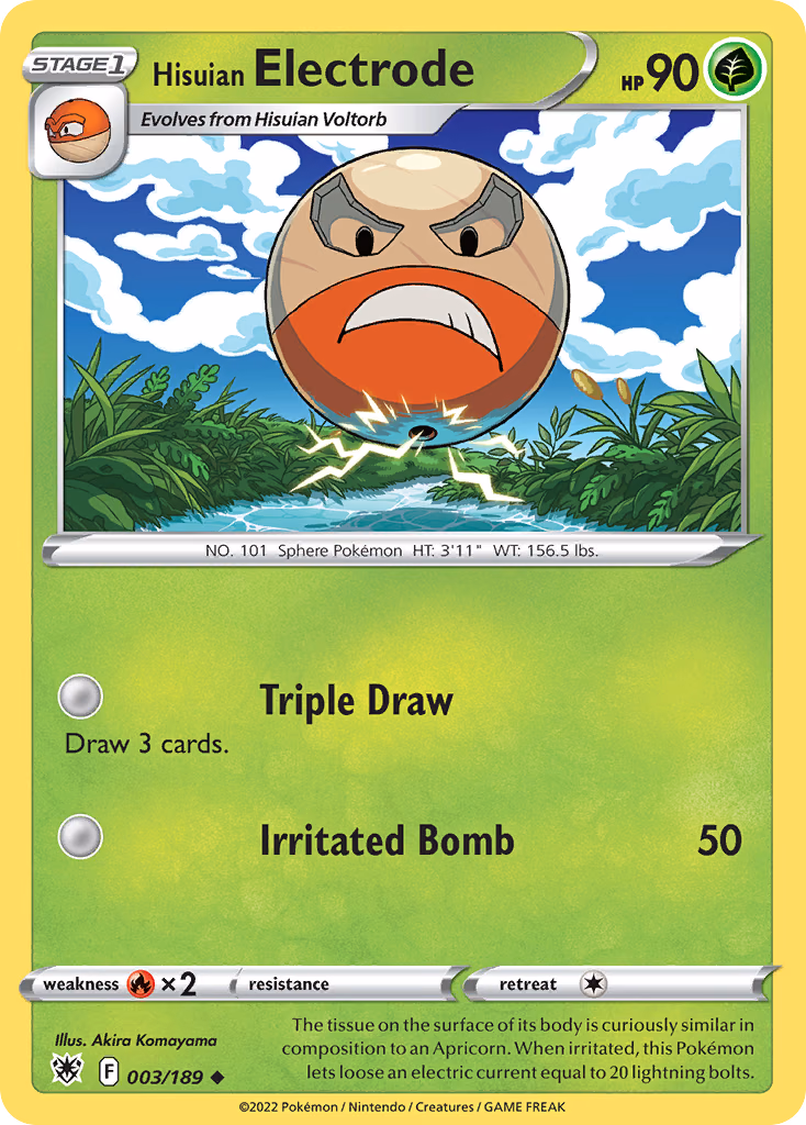 Hisuian Electrode Pokemon card (003/189, Astral Radiance)